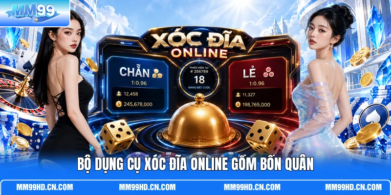 Bộ dụng cụ Xóc Đĩa online gồm bốn quân Bộ dụng cụ Xóc Đĩa online gồm bốn quân