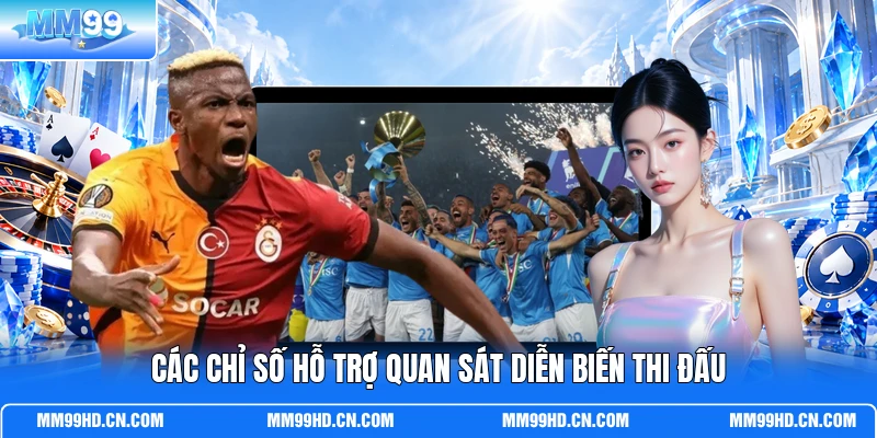 Các chỉ số hỗ trợ quan sát diễn biến thi đấu