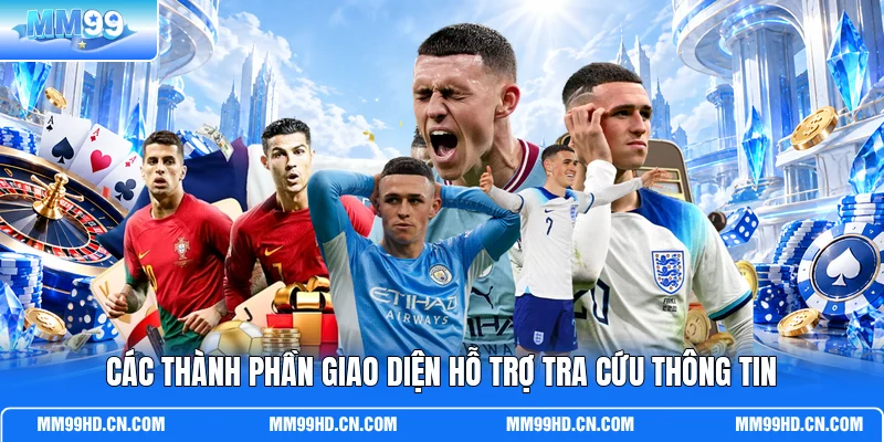 Các thành phần giao diện hỗ trợ tra cứu thông tin